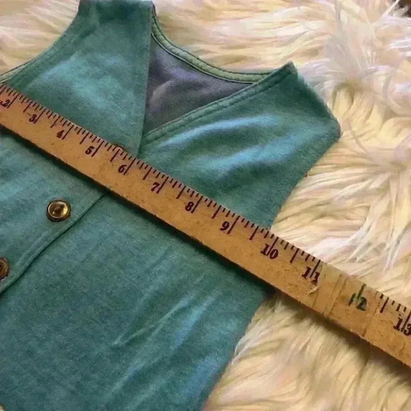 VTG tartan yellow blue handmade vested pleated skirt dress size 2+ years - Picture 4 of 5